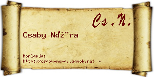 Csaby Nóra névjegykártya
